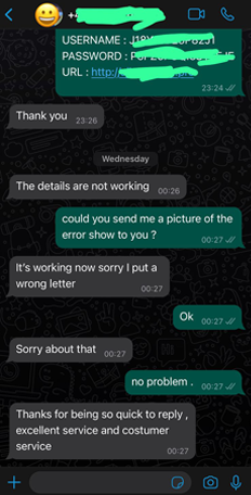 IPTV Australia customer support chat interface providing help